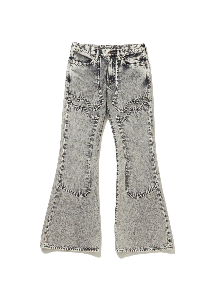 ACID WASHED MODERN WESTERN FLARED TROUSERS – SUGARHILL TOKYO