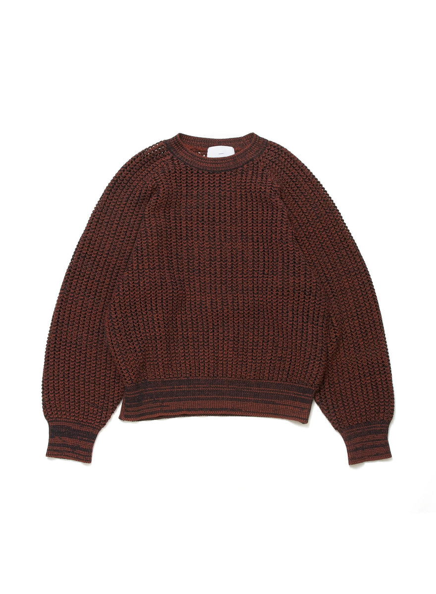 23ss COTTON OPENWORK KNIT SWEATER - tracemed.com.br