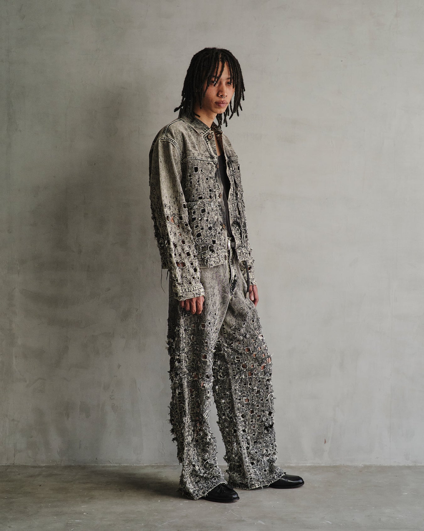CRASHED BLACK MODERN DENIM JACKET – SUGARHILL TOKYO