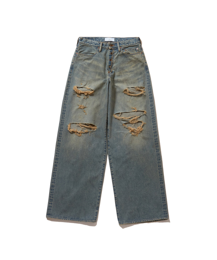 DAMAGED MODERN DENIM PANTS WIDE CUT – SUGARHILL TOKYO