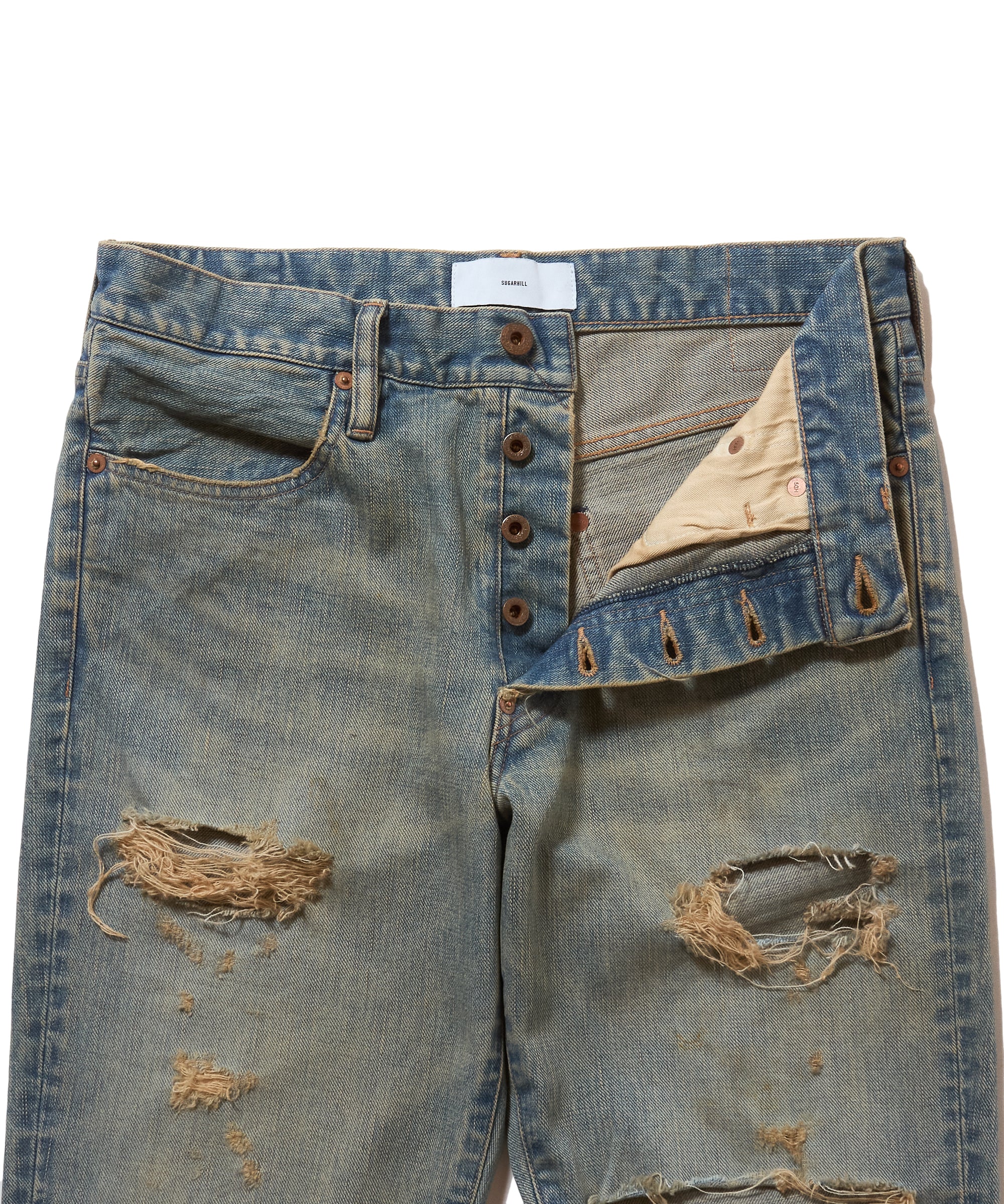 DAMAGED MODERN DENIM PANTS FLARED CUT – SUGARHILL TOKYO