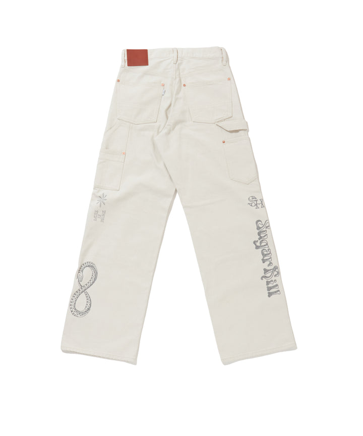 TATOO FLASH PRINT MODERN DENIM DOUBLE KNEE CUT