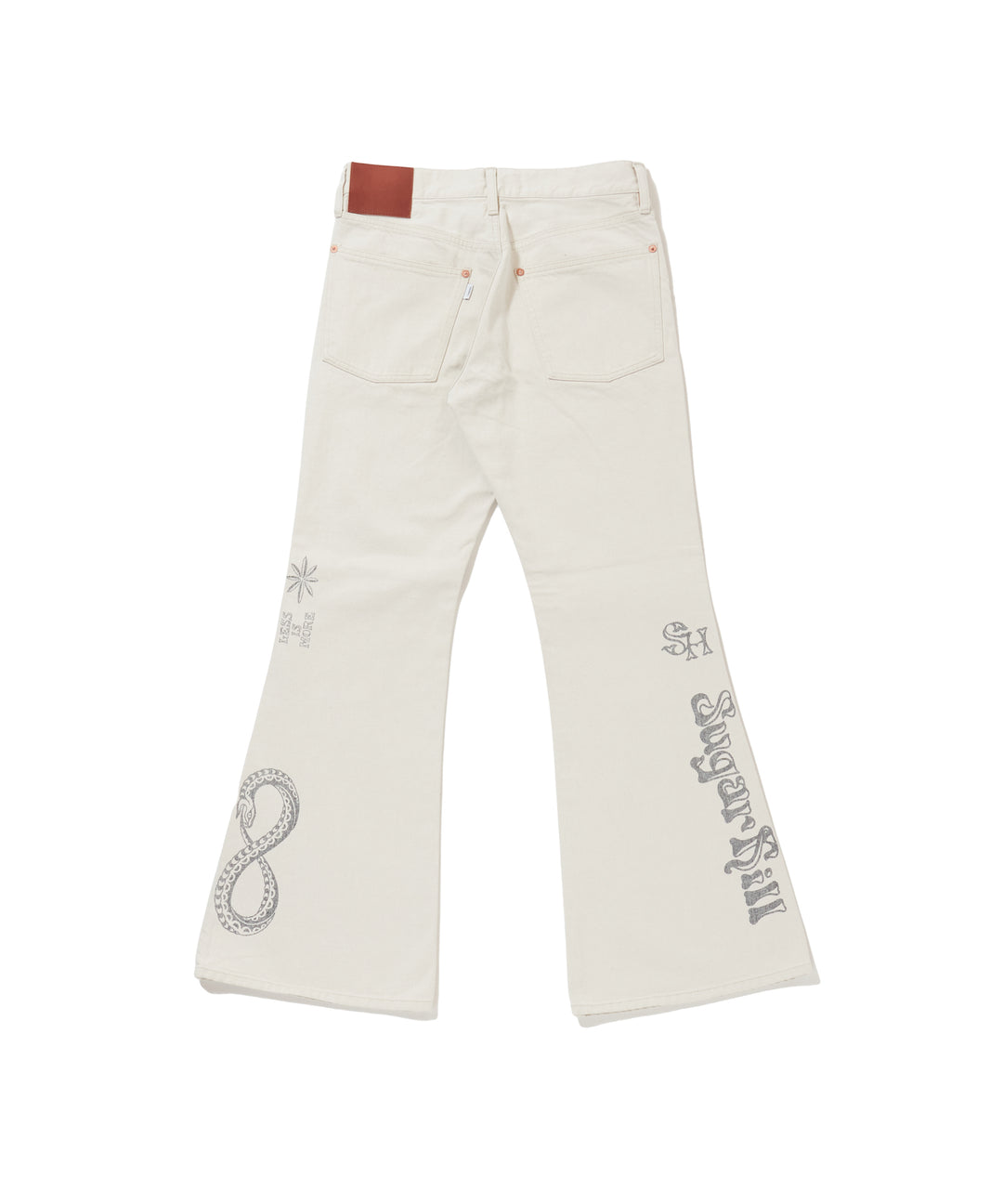 TATTOO FLASH PRINT MODERN DENIM FLARED CUT
