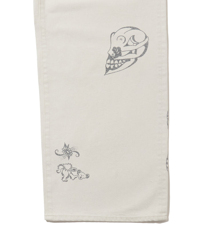 TATTOO FLASH PRINT MODERN DENIM WIDE CUT