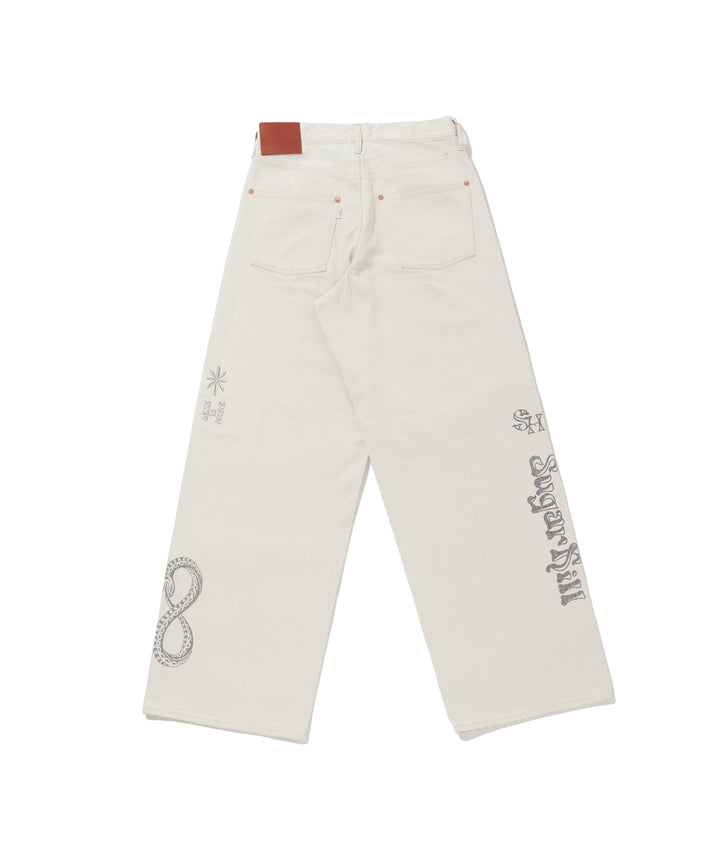 TATTOO FLASH PRINT MODERN DENIM WIDE CUT