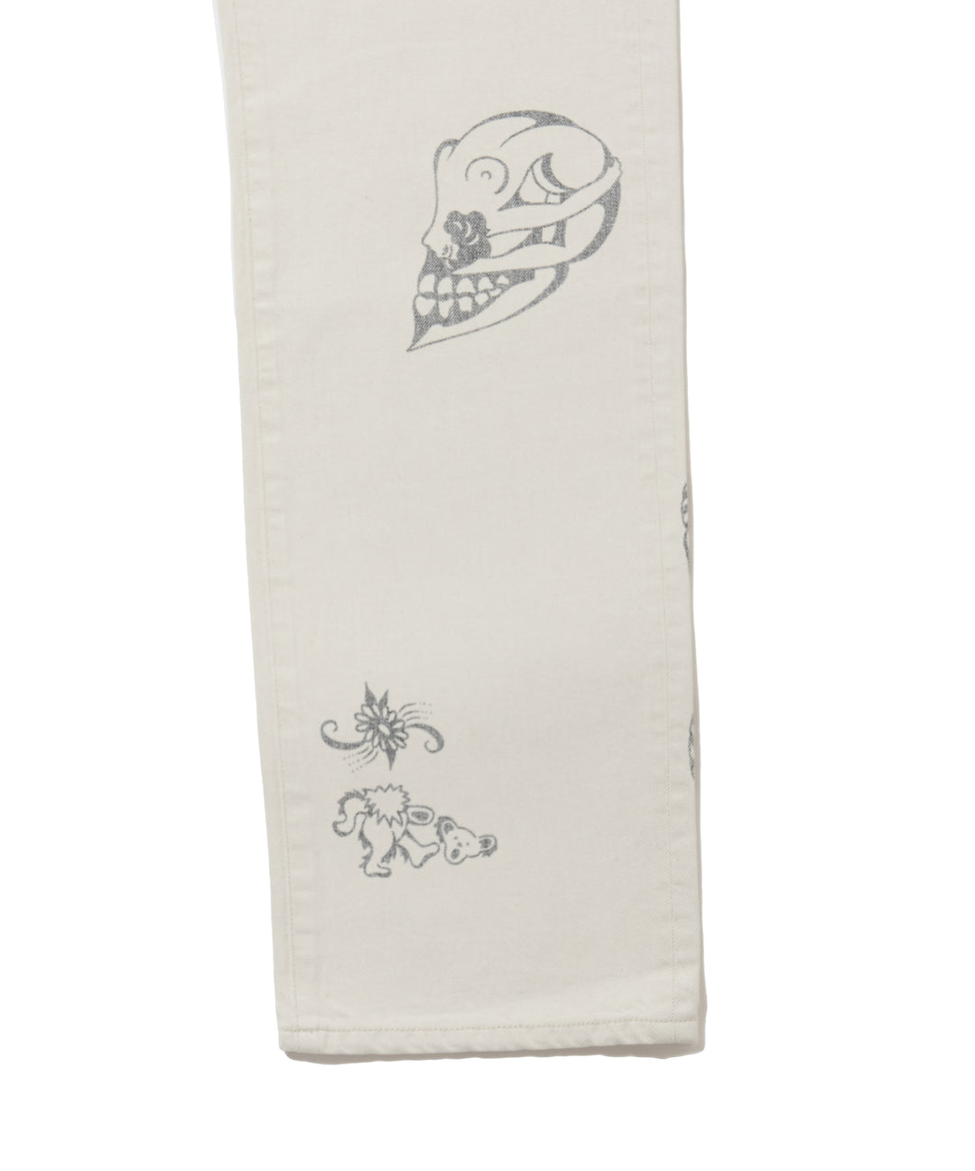 TATTOO FLASH PRINT MODERN DENIM STRAIGHT CUT