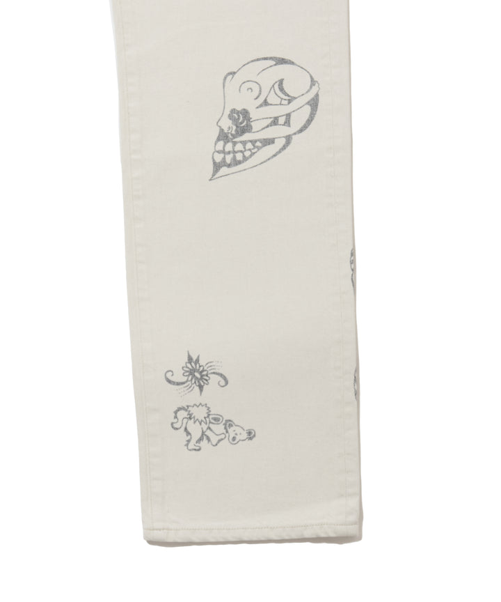 TATTOO FLASH PRINT MODERN DENIM STRAIGHT CUT