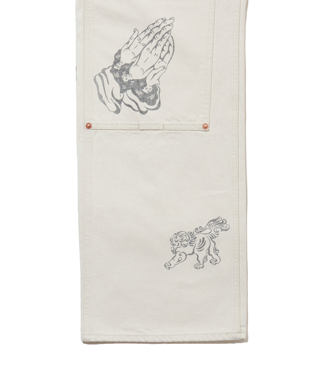 TATOO FLASH PRINT MODERN DENIM DOUBLE KNEE CUT