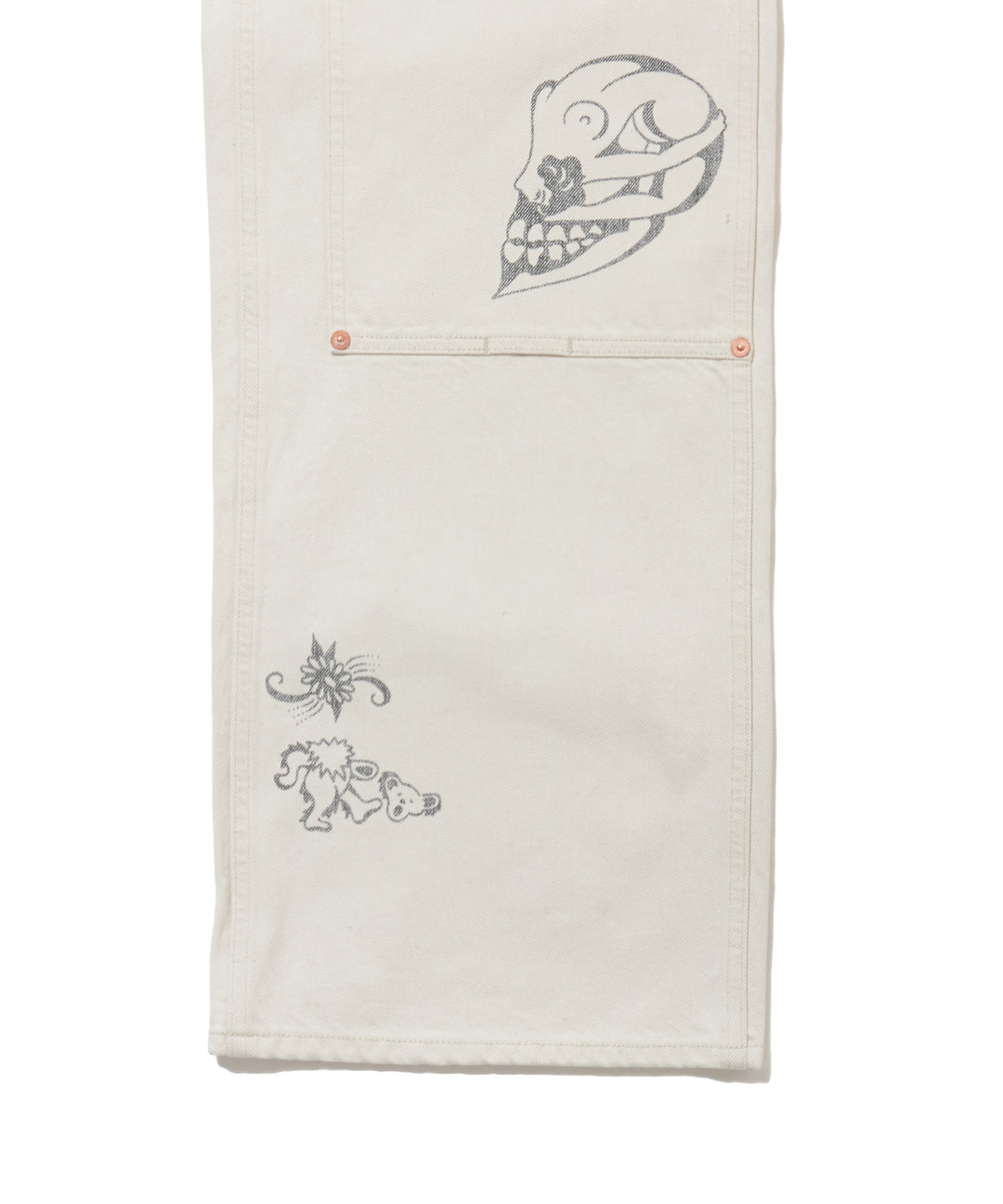 TATOO FLASH PRINT MODERN DENIM DOUBLE KNEE CUT