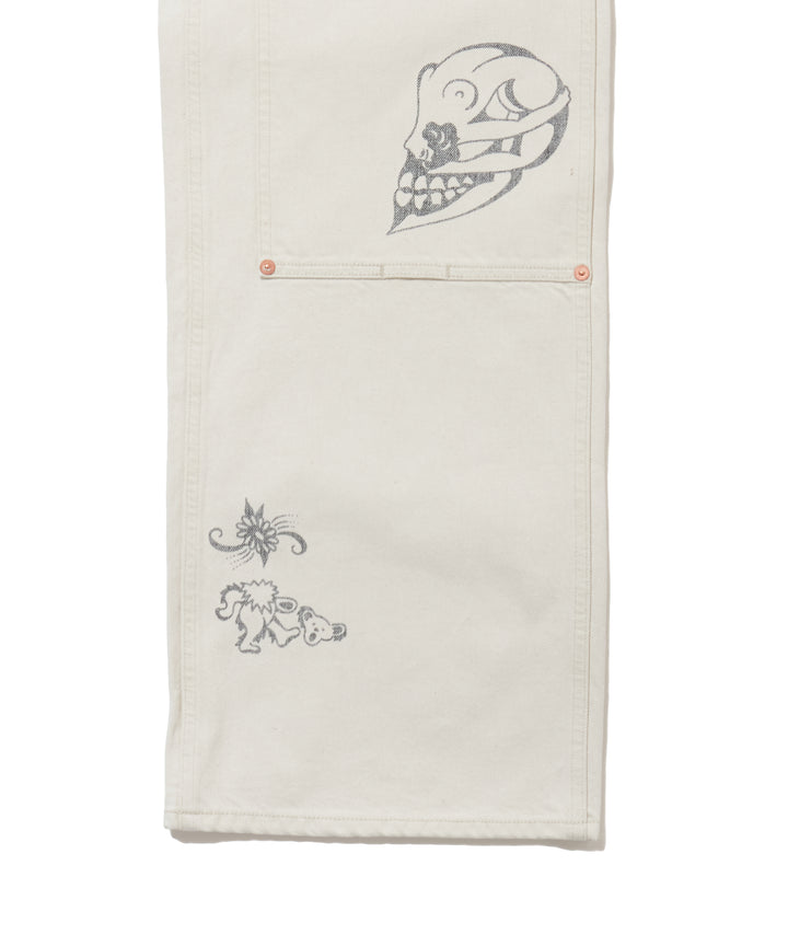 TATOO FLASH PRINT MODERN DENIM DOUBLE KNEE CUT