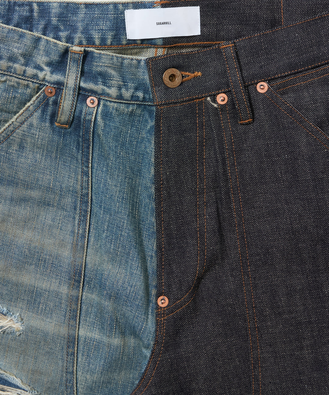 HALF AGED MODERN DENIM DOUBLE KNEE CUT