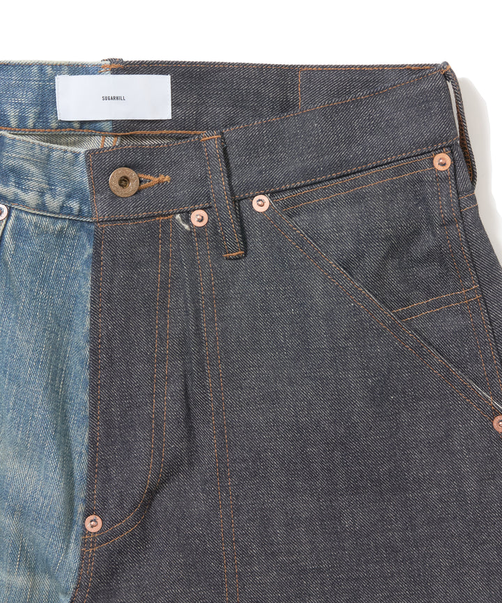 HALF AGED MODERN DENIM DOUBLE KNEE CUT