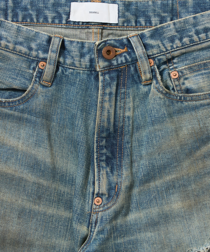DESTRESSED MODERN DENIM WIDE CUT