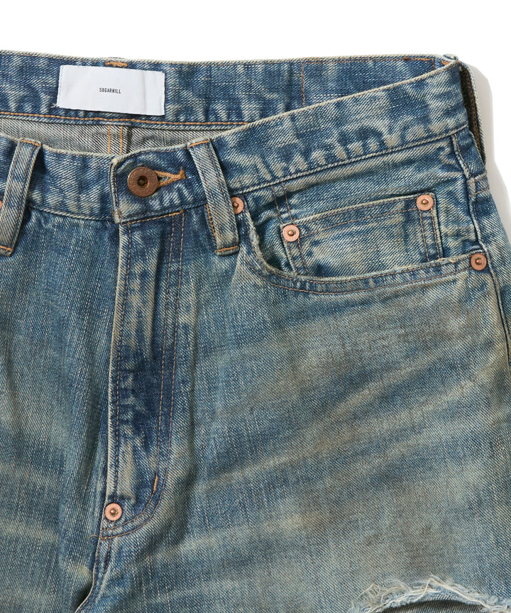 DESTRESSED MODERN DENIM WIDE CUT