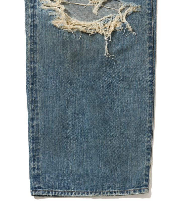 DESTRESSED MODERN DENIM WIDE CUT