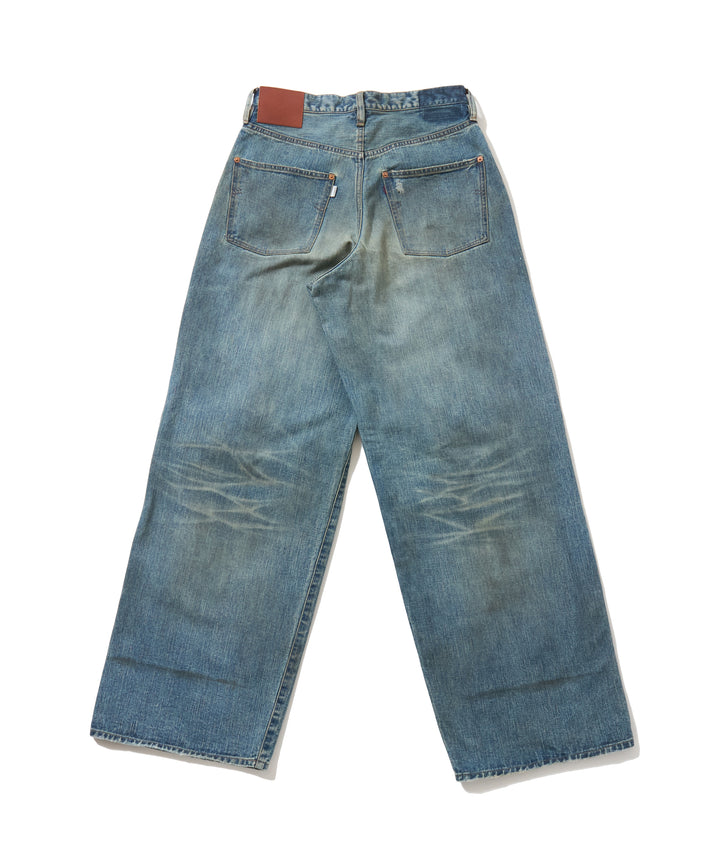 DESTRESSED MODERN DENIM WIDE CUT
