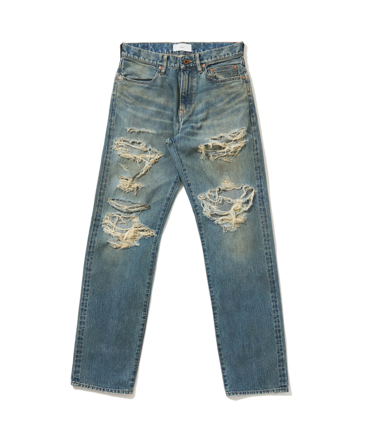 DESTRESSED MODERN DENIM STRAIGHT CUT