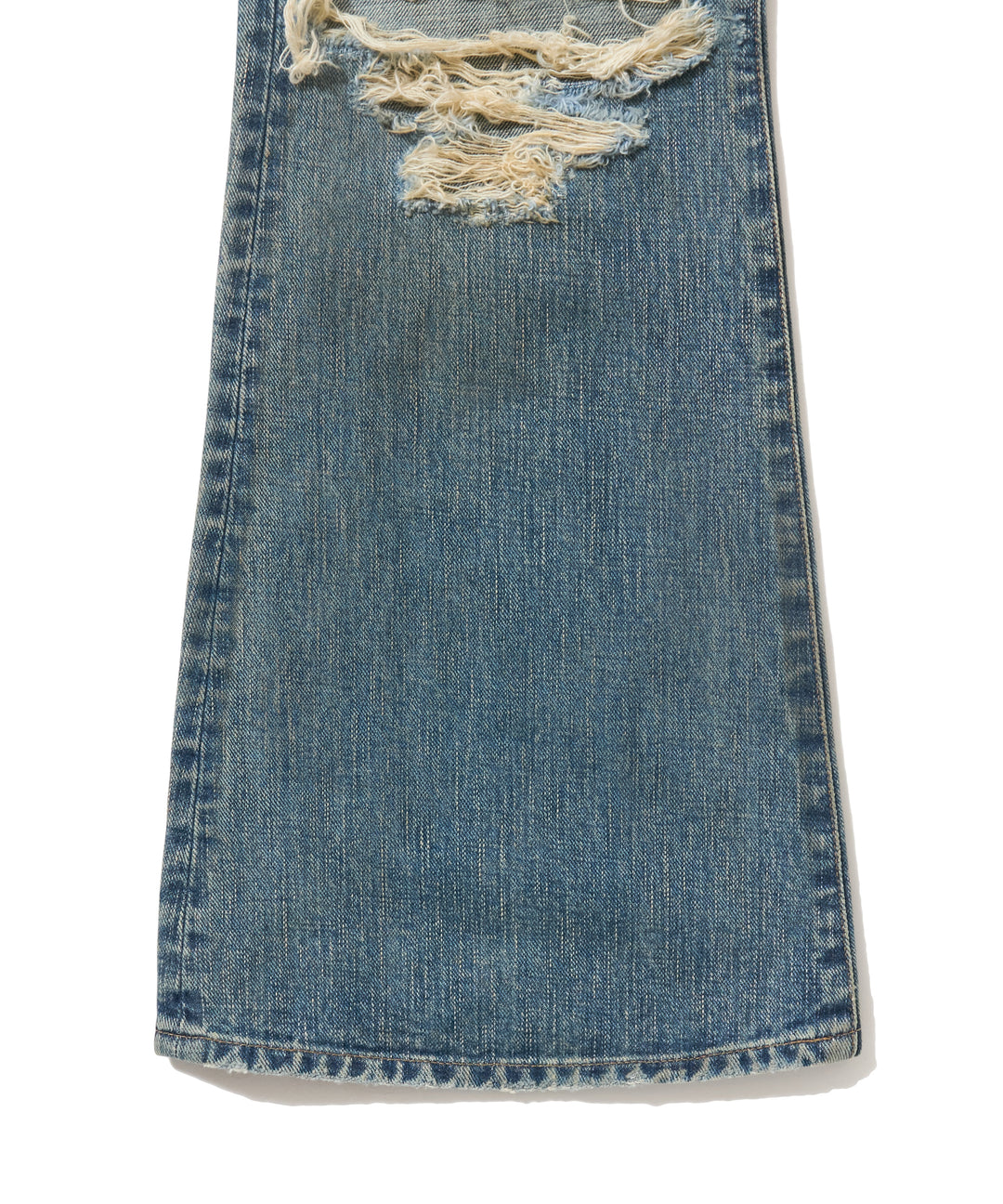 DESTRESSED MODERN DENIM FLARED CUT