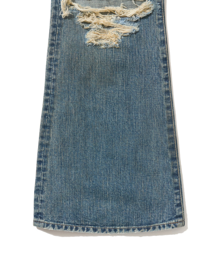 DESTRESSED MODERN DENIM FLARED CUT