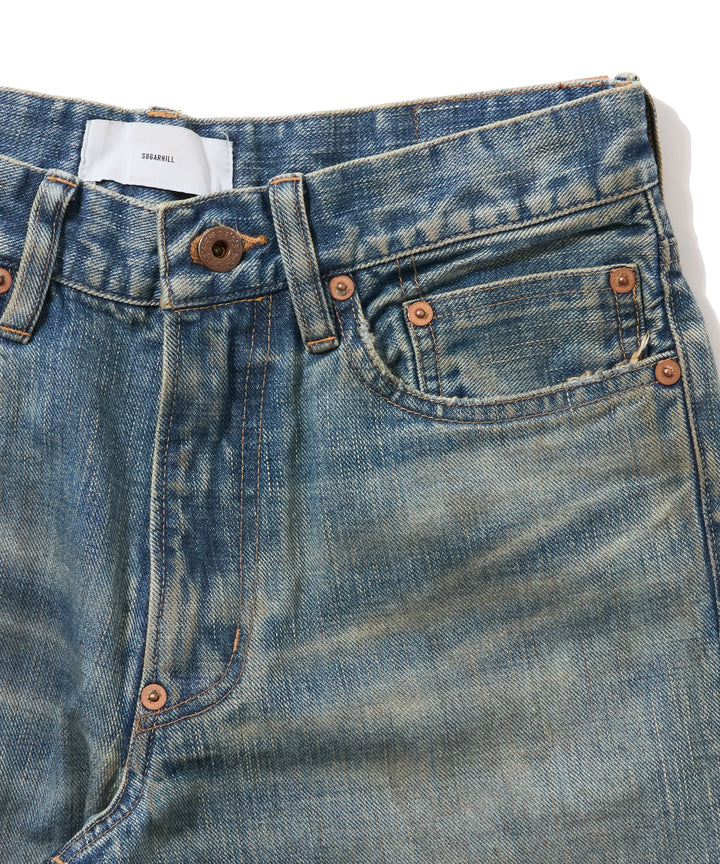 DESTRESSED MODERN DENIM FLARED CUT