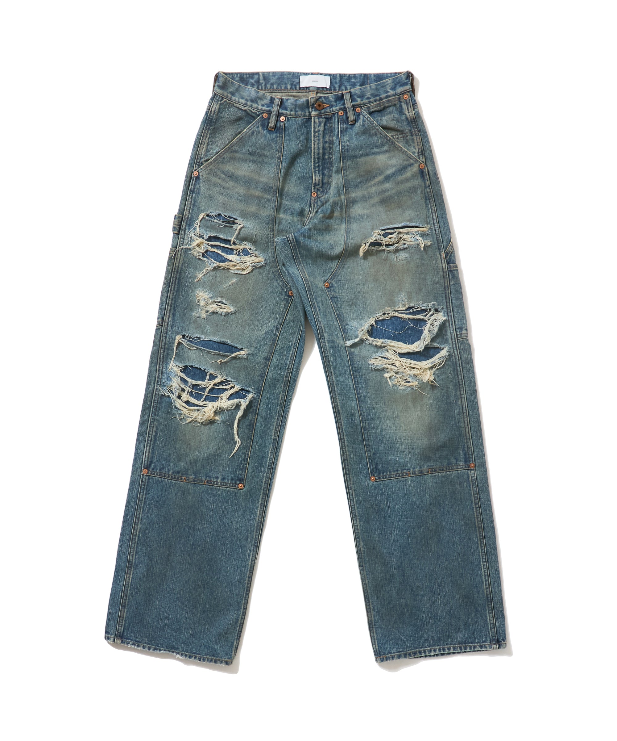 DESTRESSED MODERN DENIM DOUBLE KNEE CUT – SUGARHILL TOKYO
