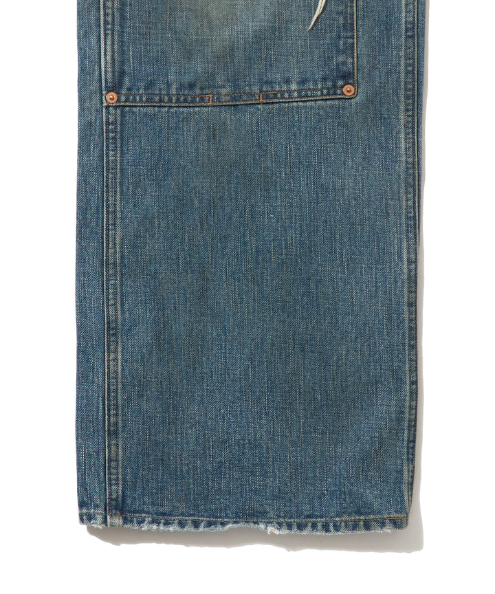 DESTRESSED MODERN DENIM DOUBLE KNEE CUT
