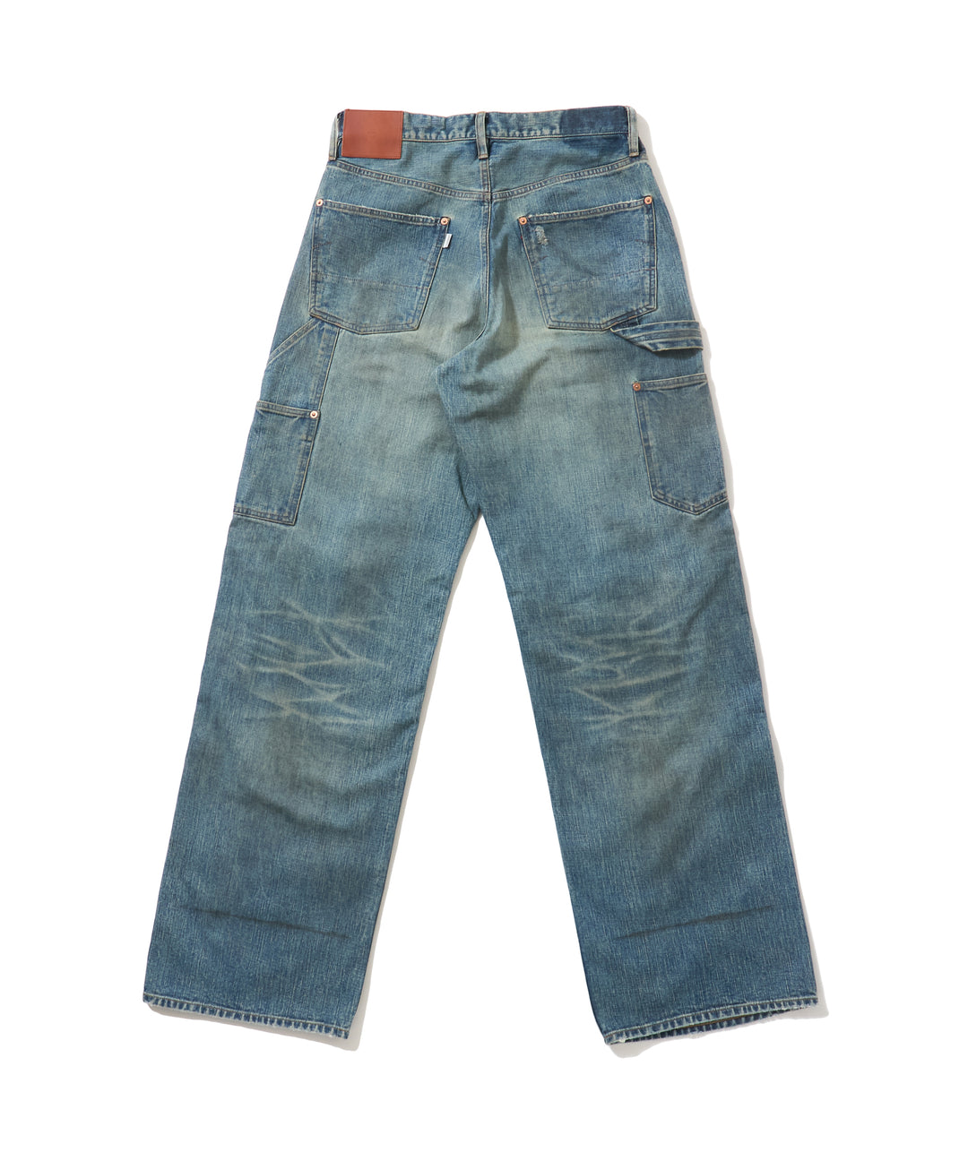 DESTRESSED MODERN DENIM DOUBLE KNEE CUT