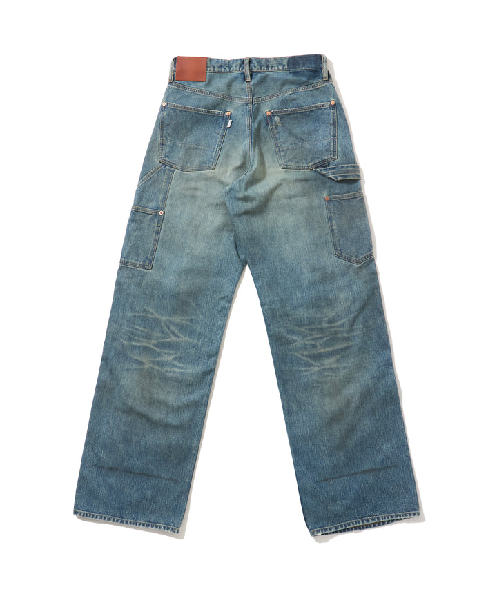 DESTRESSED MODERN DENIM DOUBLE KNEE CUT