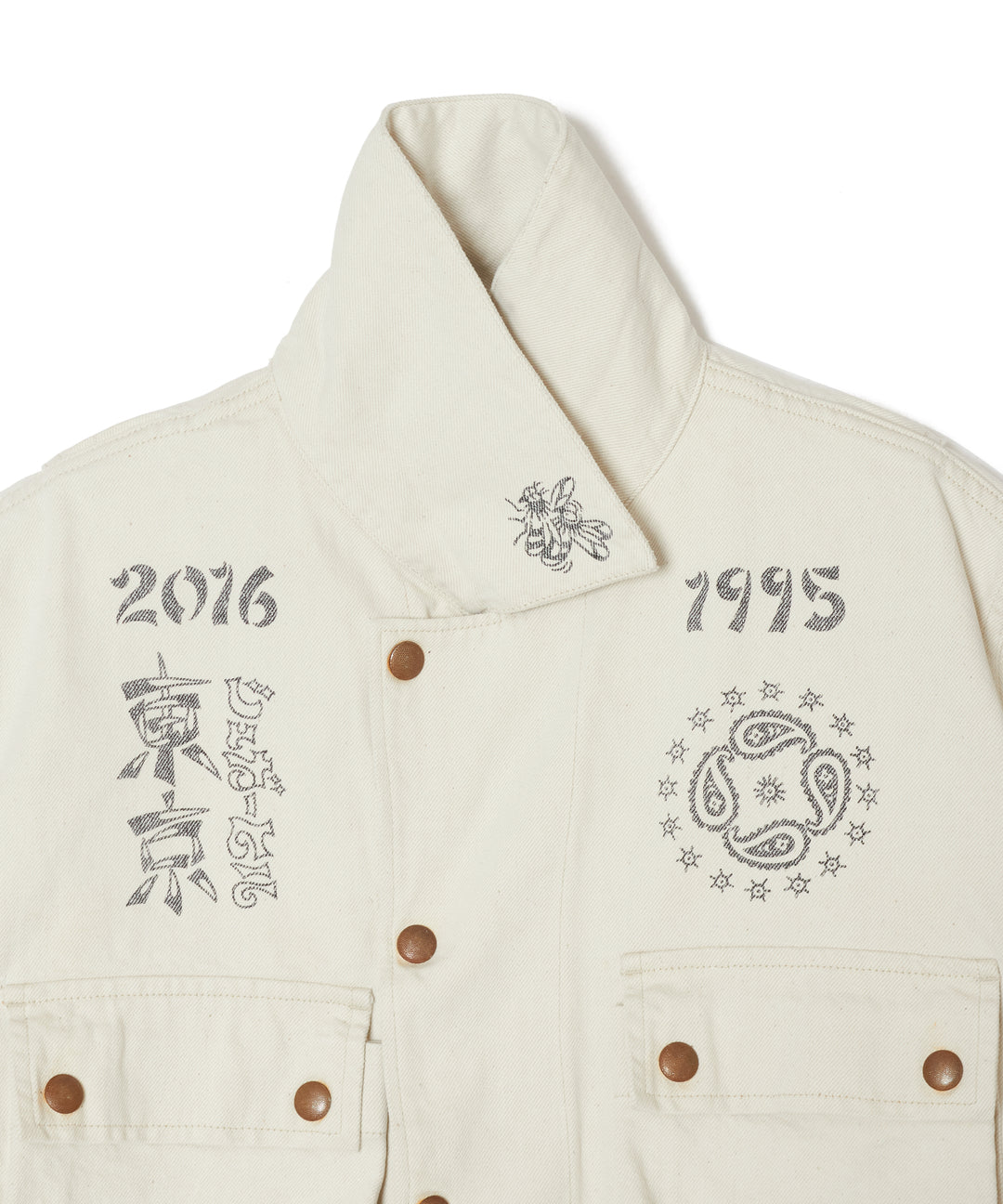 TATTOO FLASH PRINT POCKET DENIM JACKET