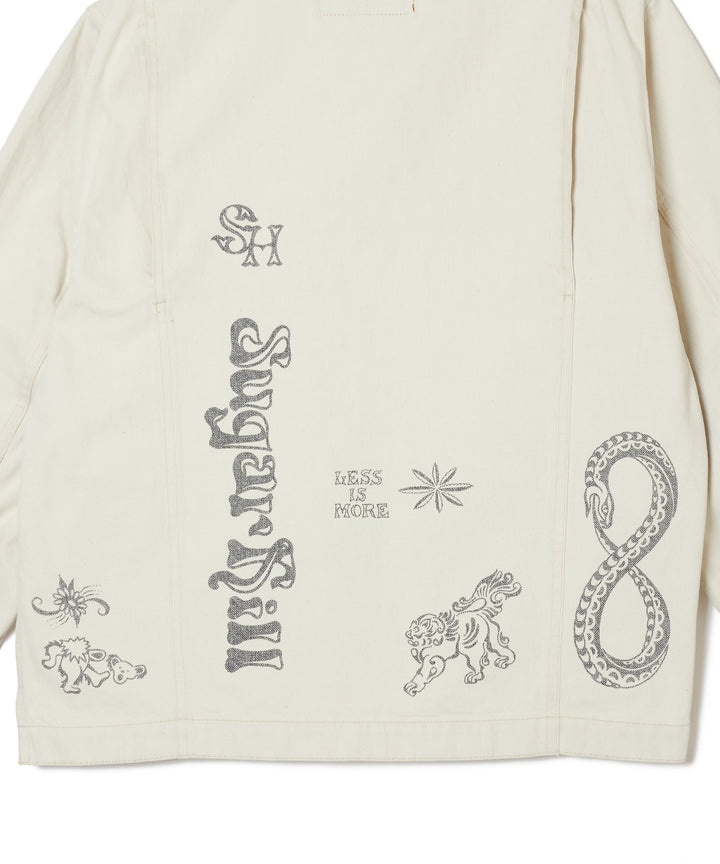 TATTOO FLASH PRINT POCKET DENIM JACKET