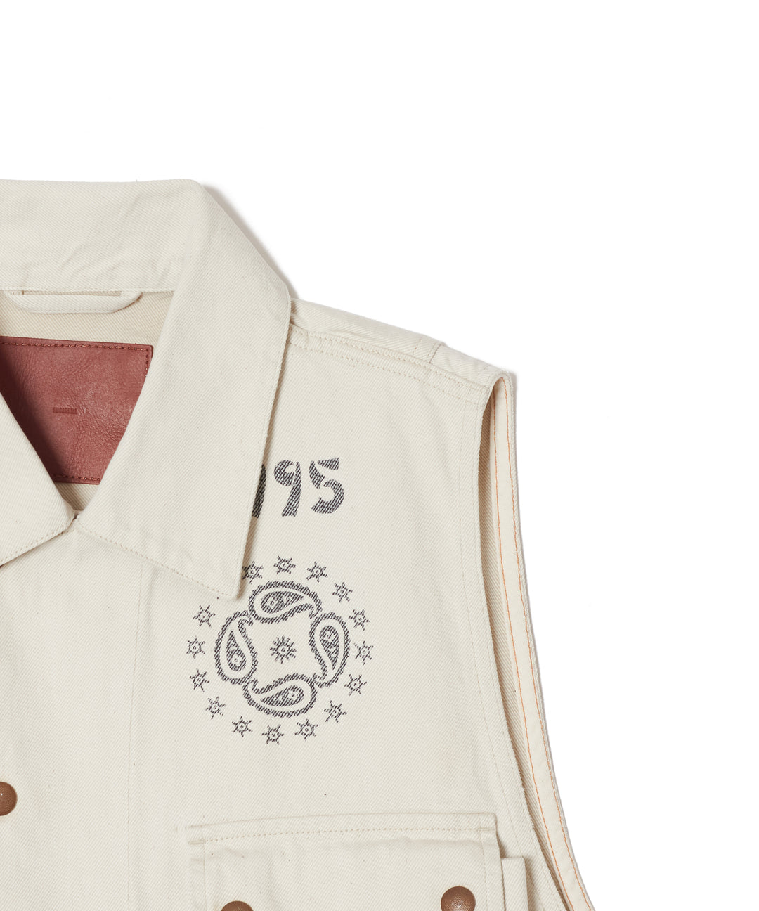 TATTOO FLASH PRINT POCKET DENIM VEST
