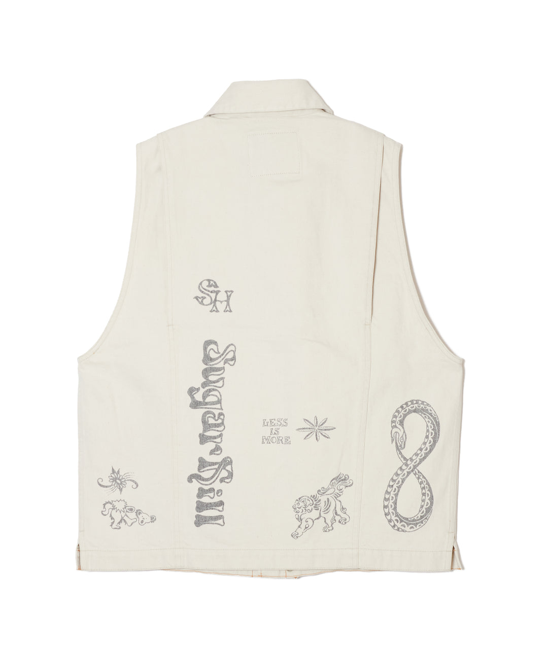 TATTOO FLASH PRINT POCKET DENIM VEST