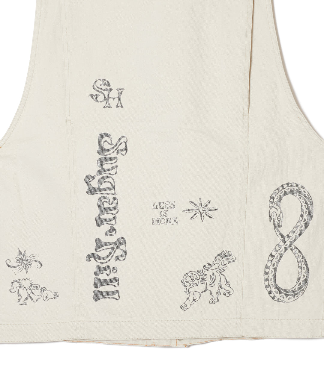 TATTOO FLASH PRINT POCKET DENIM VEST
