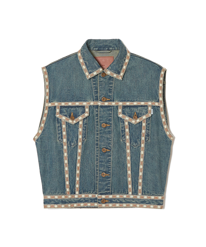 FADE TYROL DENIM VEST – SUGARHILL TOKYO