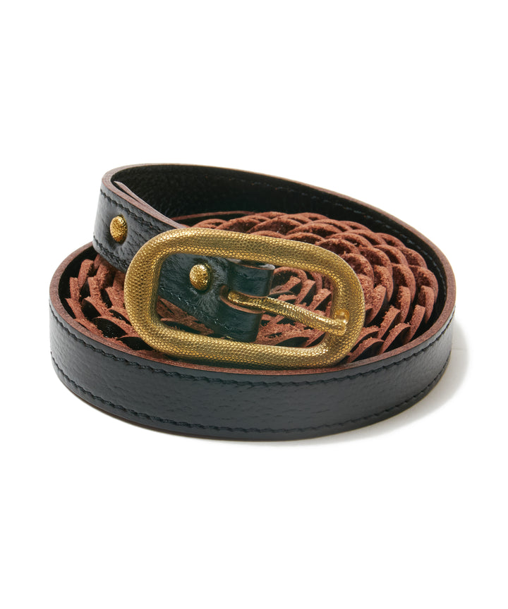 DOTTED OVALBUCKLE LACE-UP BELT