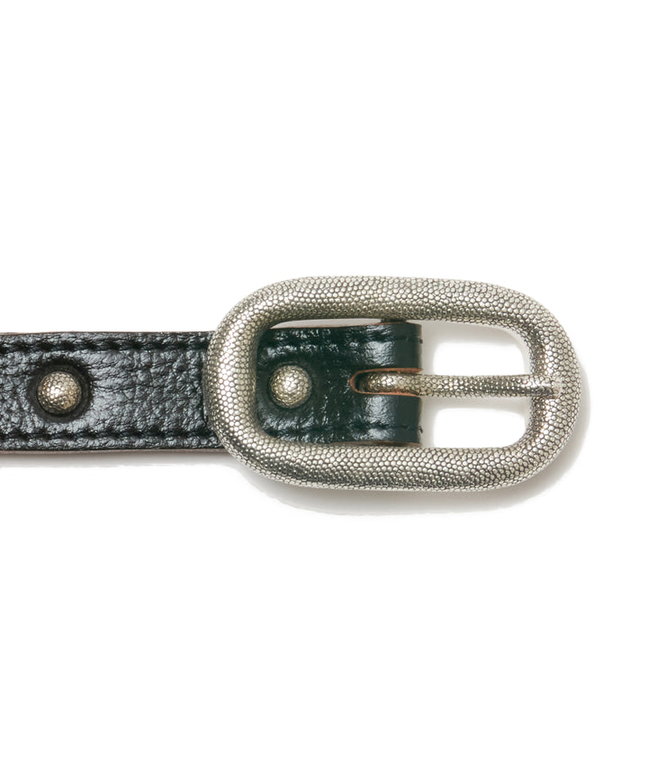 DOTTED OVALBUCKLE LACE-UP BELT