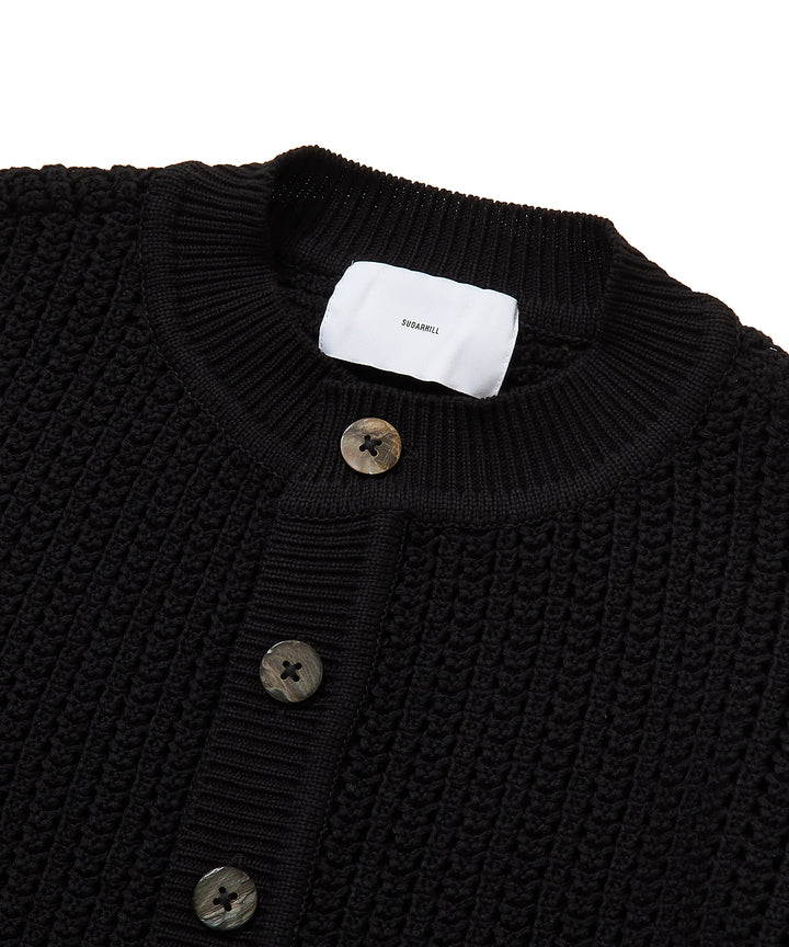 OPEN-WORK BUTTON KNIT