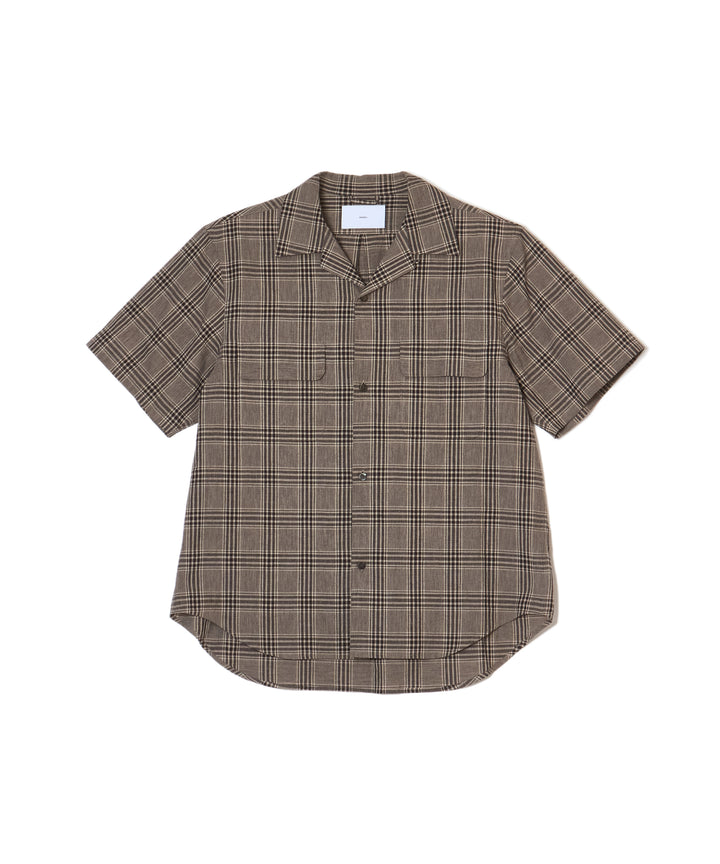 LINEN OPEN-COLLOR HALF SLEEVE SHIRT