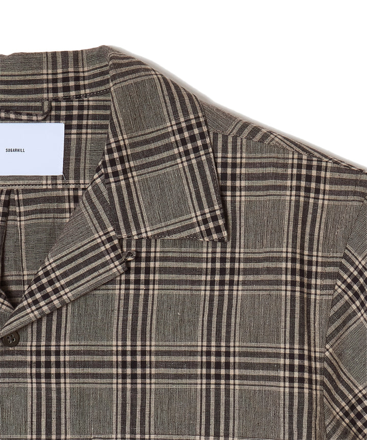 LINEN OPEN-COLLOR HALF SLEEVE SHIRT