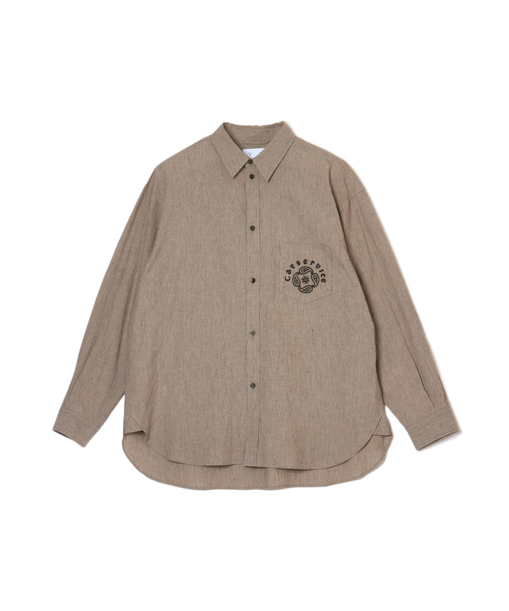 "CAR SERVICE" LINEN BIG SHIRT