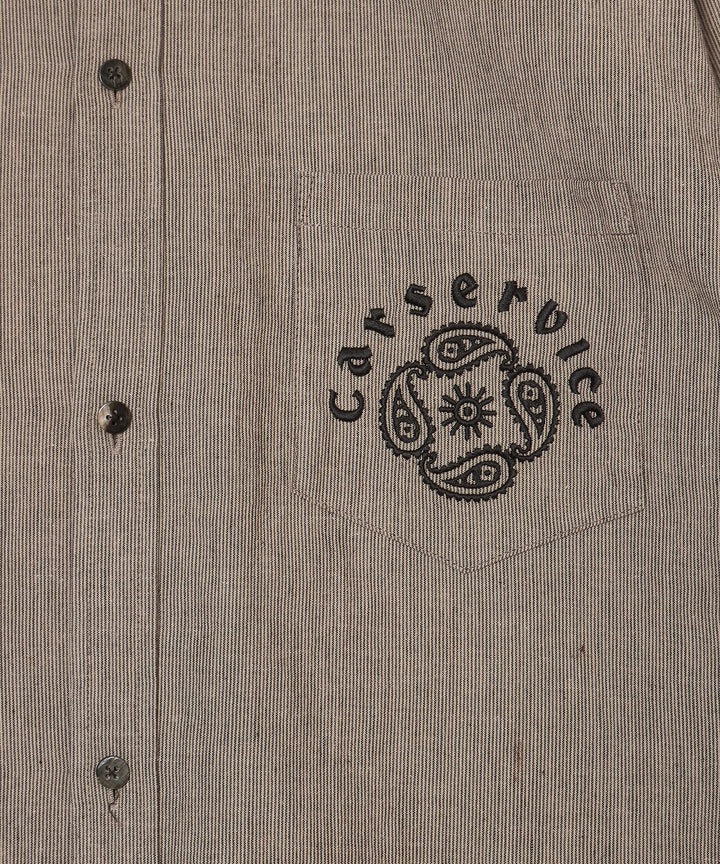 "CAR SERVICE" LINEN BIG SHIRT