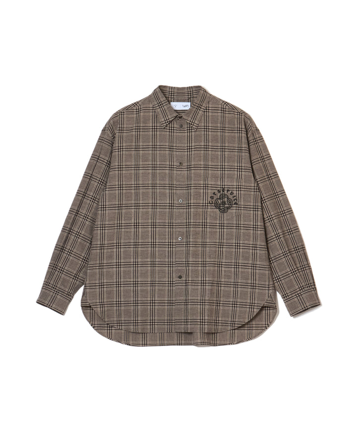 "CAR SERVICE" LINEN BIG SHIRT