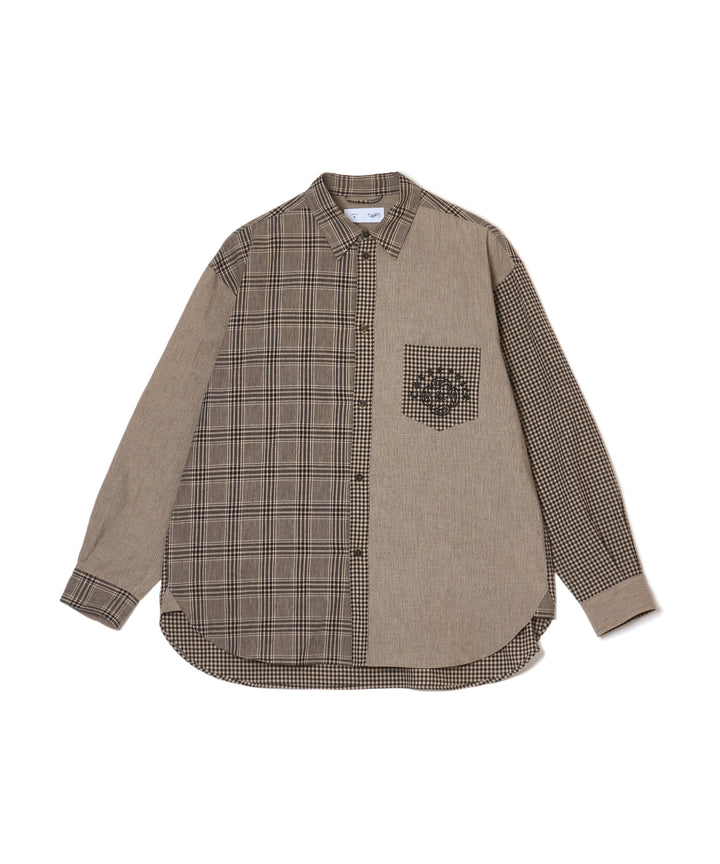 "CAR SERVICE" LINEN BIG SHIRT CRAZY PATTERN