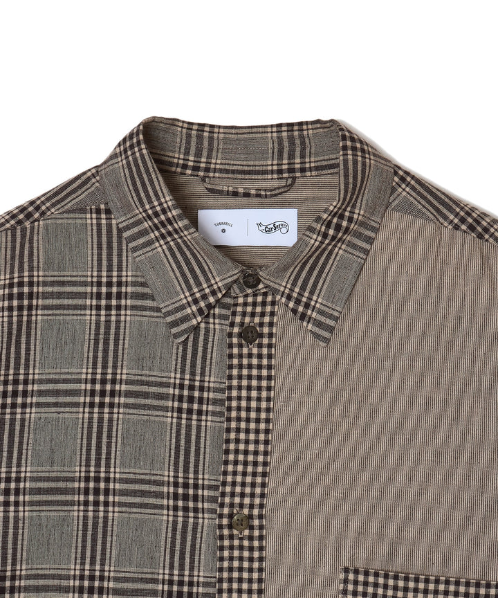 "CAR SERVICE" LINEN BIG SHIRT CRAZY PATTERN