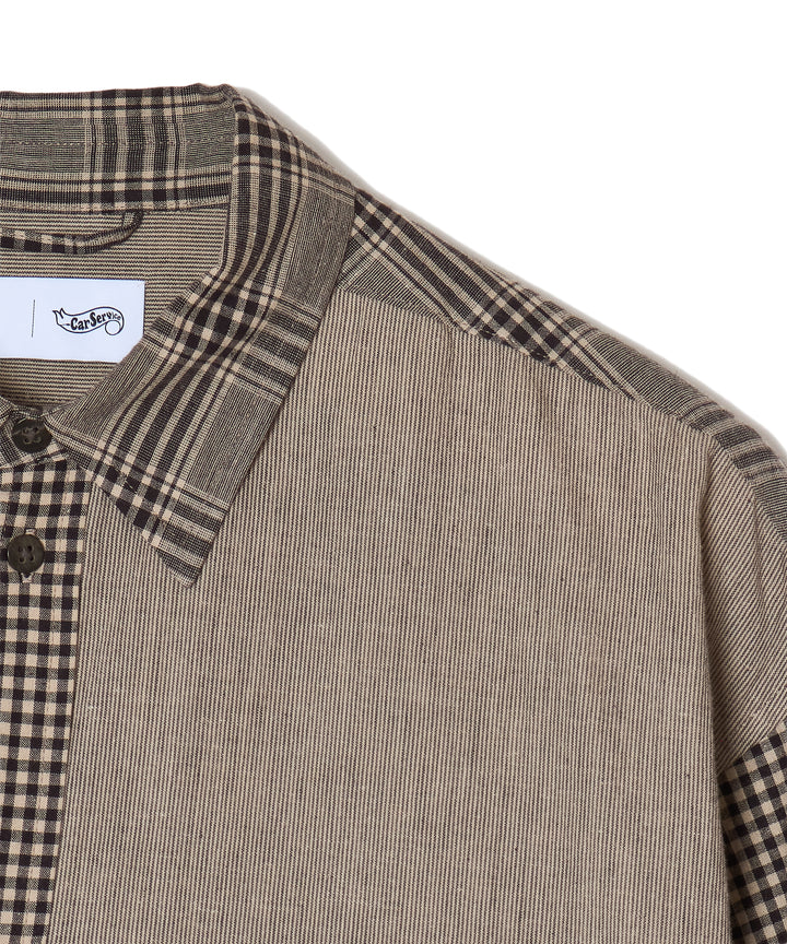 "CAR SERVICE" LINEN BIG SHIRT CRAZY PATTERN