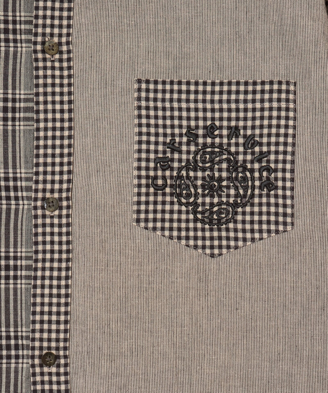 "CAR SERVICE" LINEN BIG SHIRT CRAZY PATTERN