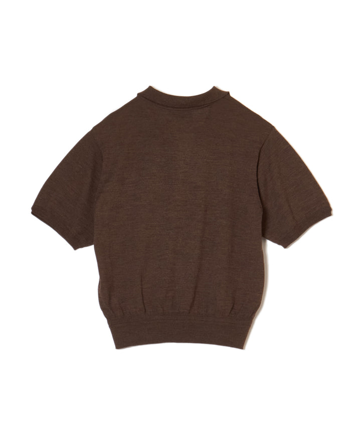WOOL KNIT HALF SLEEVE POLO