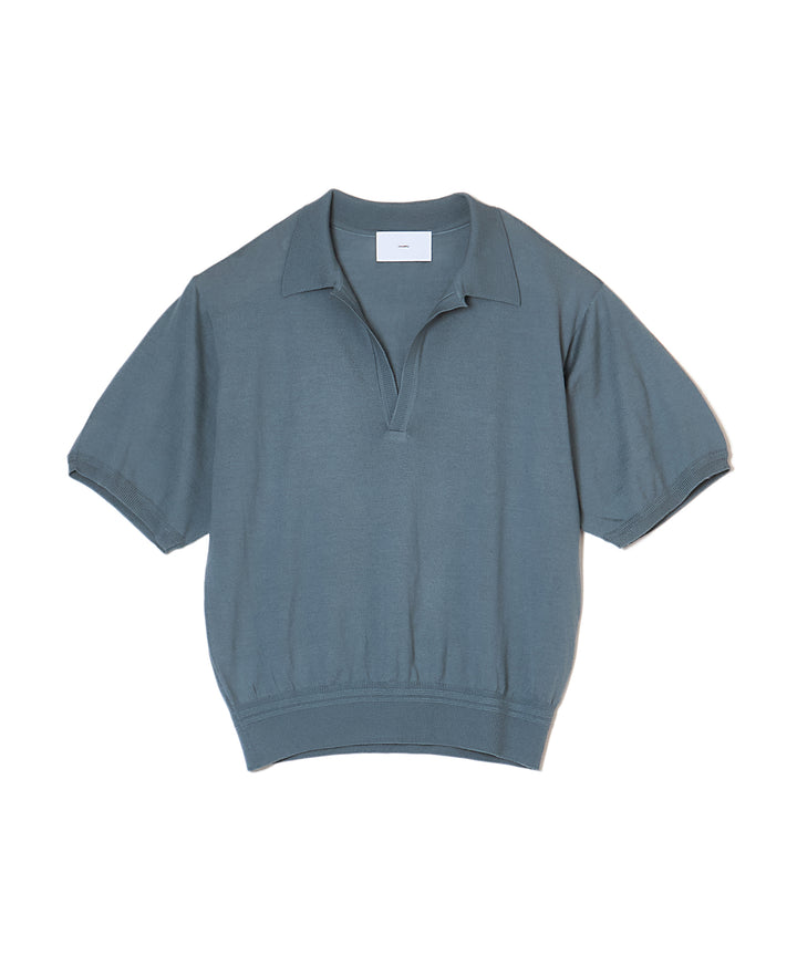 WOOL KNIT HALF SLEEVE POLO