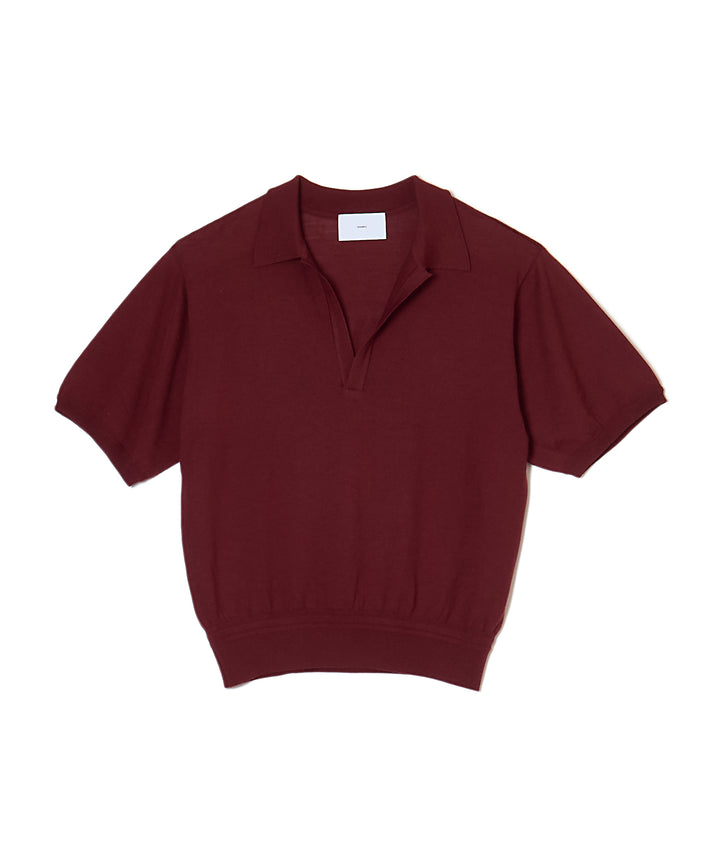 WOOL KNIT HALF SLEEVE POLO