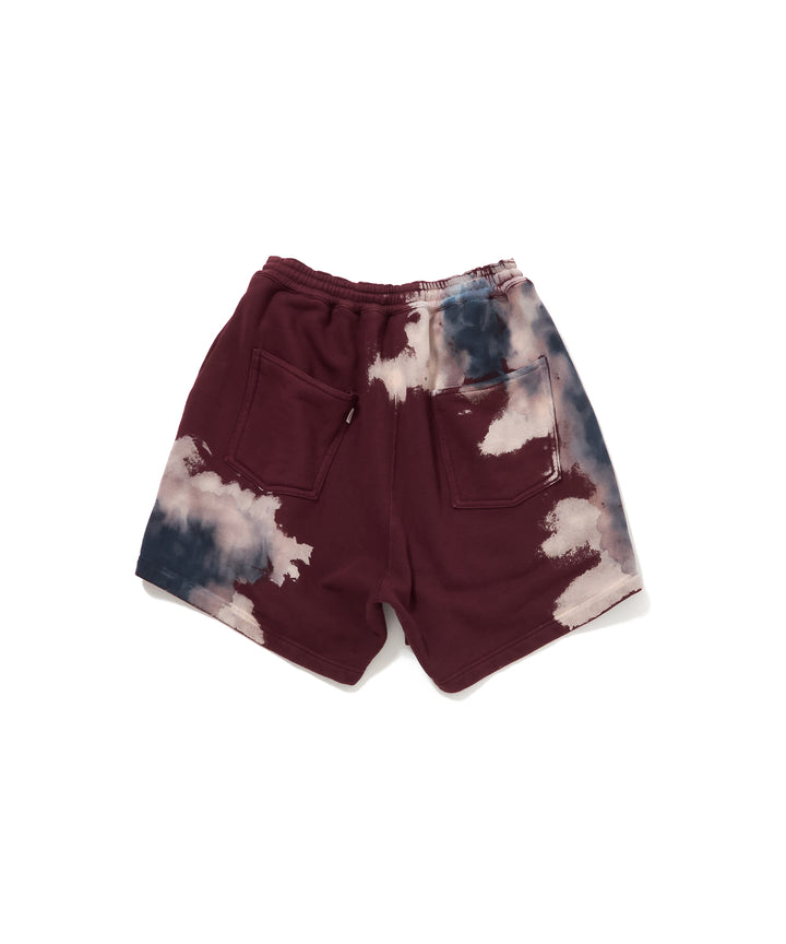 "CAR SERVICE" MELT DYE SWEAT SHORTS